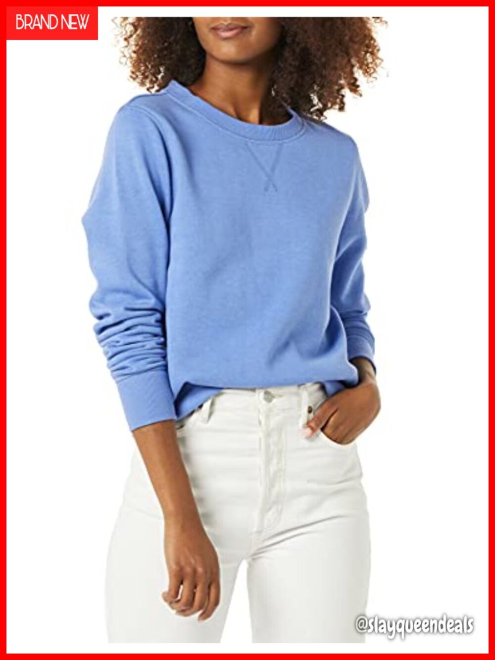 Women's Fleece Crewneck Long Sleeve Pullover Sweatshirt Regular Fit